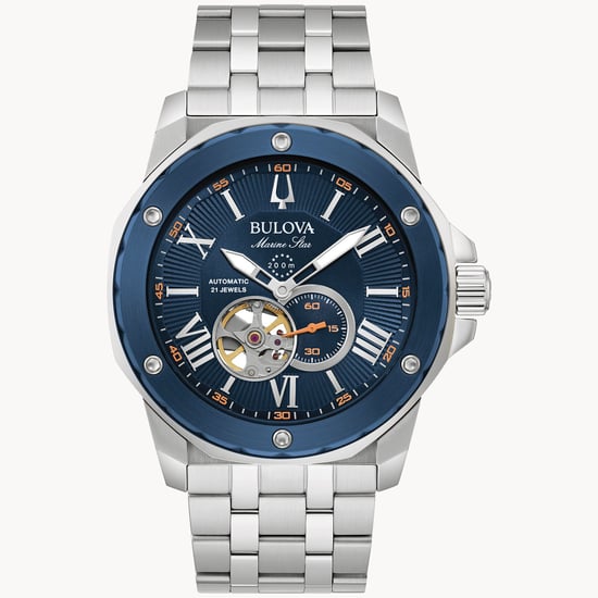 Bulova Marine Star Heren Zilveren Horloge 98A302 - Image 1