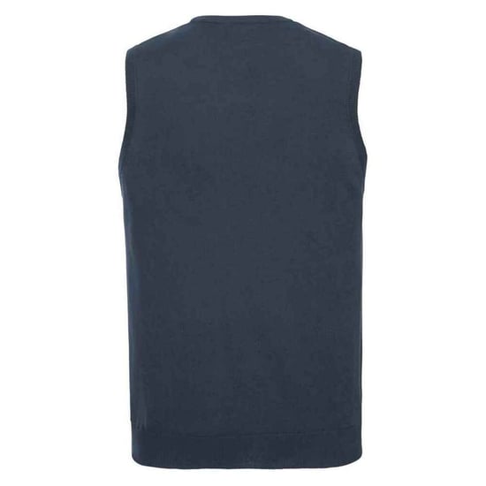 Russell Collection Mens Knitted V Neck Sleeveless Sweatshirt (French Navy)