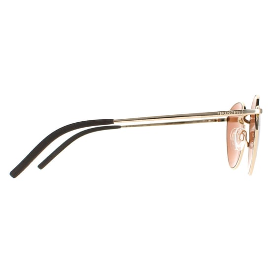 Serengeti Round Unisex Shiny Rose Gold Mineral Polarized Drivers Hamel