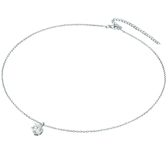 Set (necklace + stud earring) sterling silver embellished with swarovski crystals® white Rafaela Donata - Image 2
