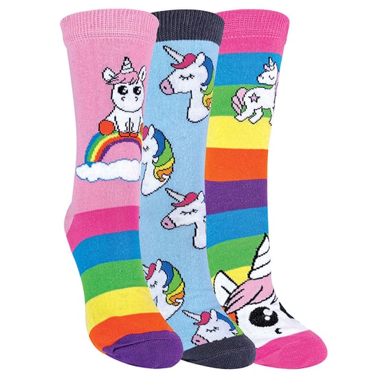 Set van 3 sokken met regenboogeenhoorns voor meisjes - Regenboog - Image 1