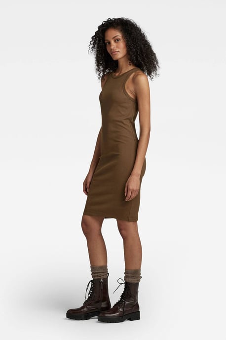 G-Star RAW jurk van biologisch katoen groen - Image 4