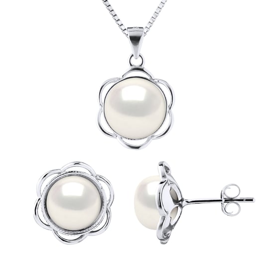 Adornment Necklace & Earrings PETAL Freshwater Pearl 8-9mm White 925