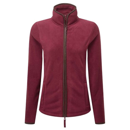 Premier Womens/Ladies Artisan Contrast Trim Fleece Jacket (Burgundy/Brown)