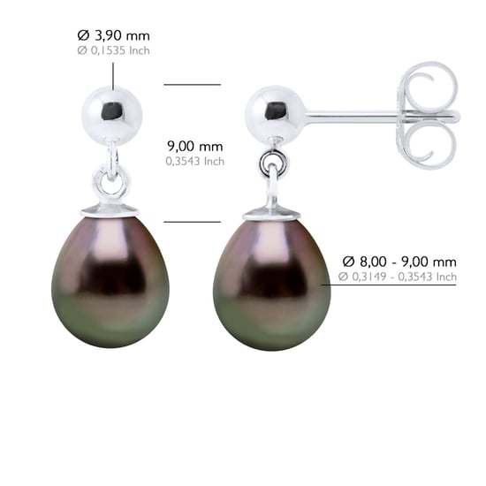Oorbellen Echte Cultuur Tahiti Parel Parel 8-9 mm - Image 2