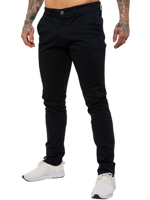 Enzo | Heren Slim Fit Stretch Chino Jeans - Marineblauw - Image 1