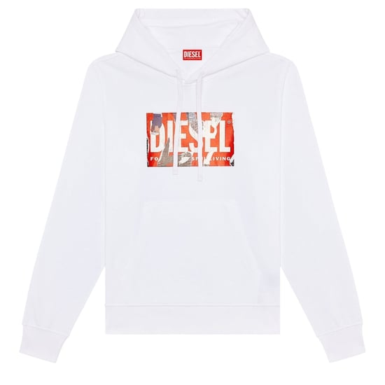 Diesel gescheurd logo witte hoodie - Image 1