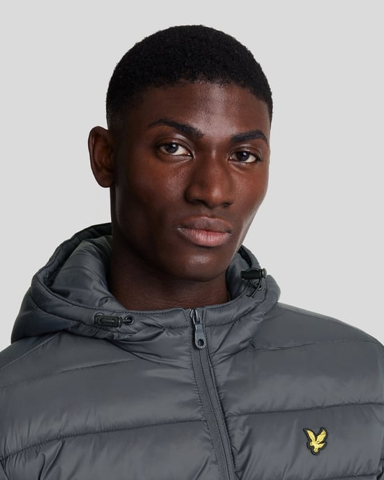 Lyle & Scott merk gunmetal grijs gewatteerd jack met capuchon - Image 2