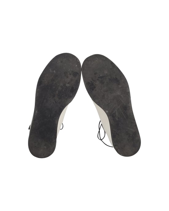 The Row Patty Lace-Up Combat Boots in White Leather - Image 6