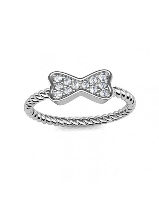 Ring met gedraaid lint - Oostenrijks kristal - Image 3