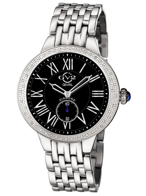 GV2 Astor Zwitsers quartz dameshorloge met zwarte wijzerplaat en roestvrij staal - Image 1