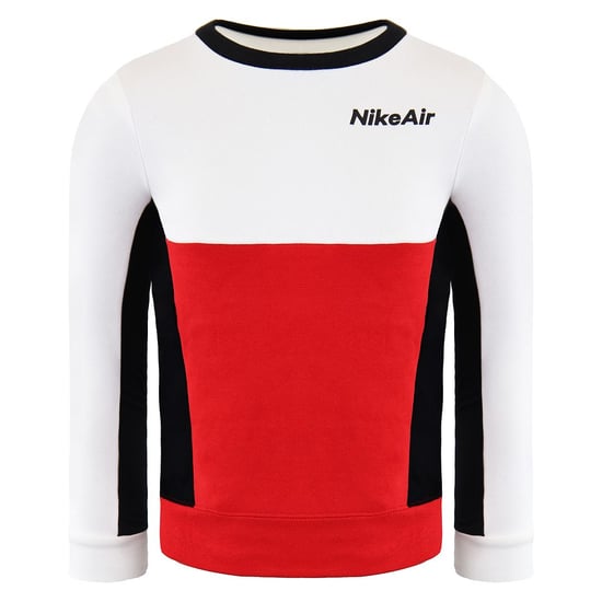Nike Air Long Sleeve Pullover Stretch Waist Black Red Kids Tracksuit DC8639 010