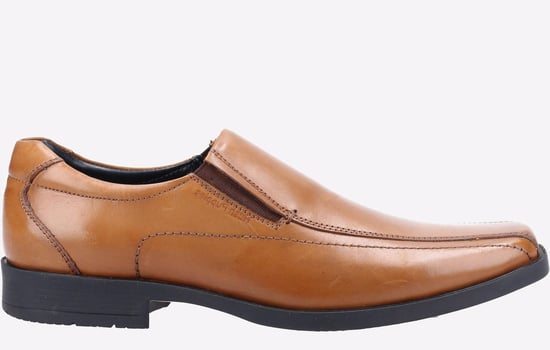 Hush Puppies Brody Leren Heren Instappers In Tan - Image 1