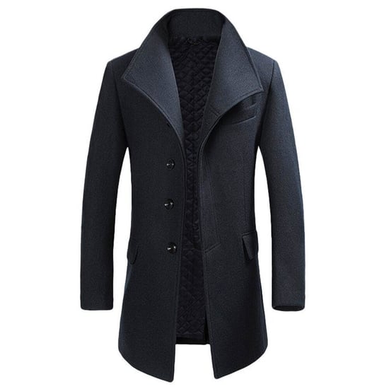Allthemen Men's Wool Coat Winter Business Slim fit Lapel Coat Gray