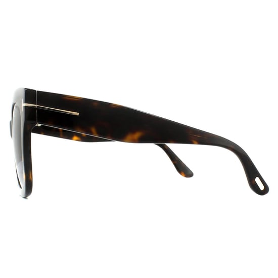 Tom Ford Square Womens Dark Havana Bordeaux Gradient Sunglasses