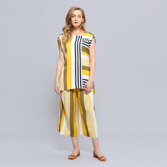 Stripe print vouw capri -broek - Image 4