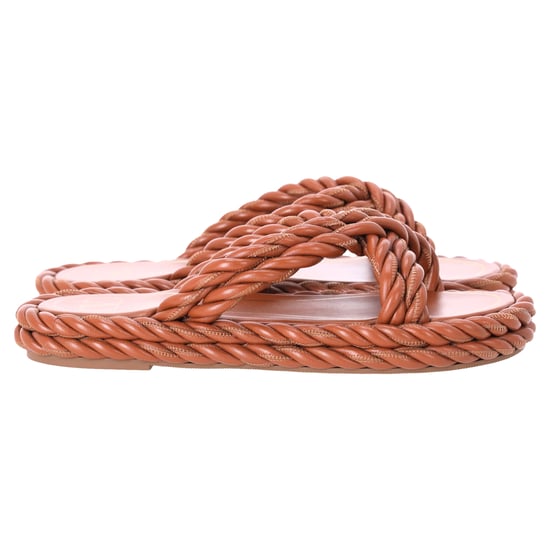 Valentino De Touw Gedraaide Band Sandalen in Bruin Leren - Image 1