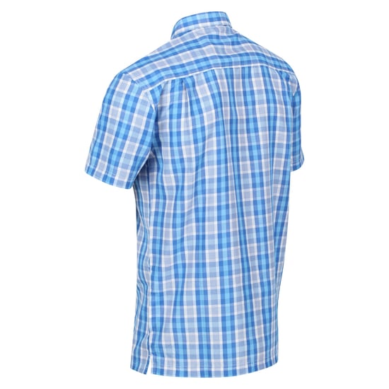 Regatta Mens Mindano VI Checked Short-Sleeved Shirt (Imperial Blue)