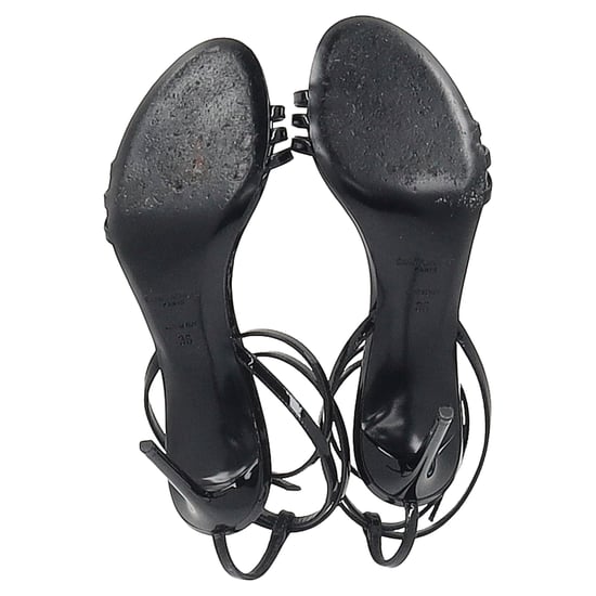 Saint Laurent Ankle Strap Sandals in Black Patent Leather - Image 6