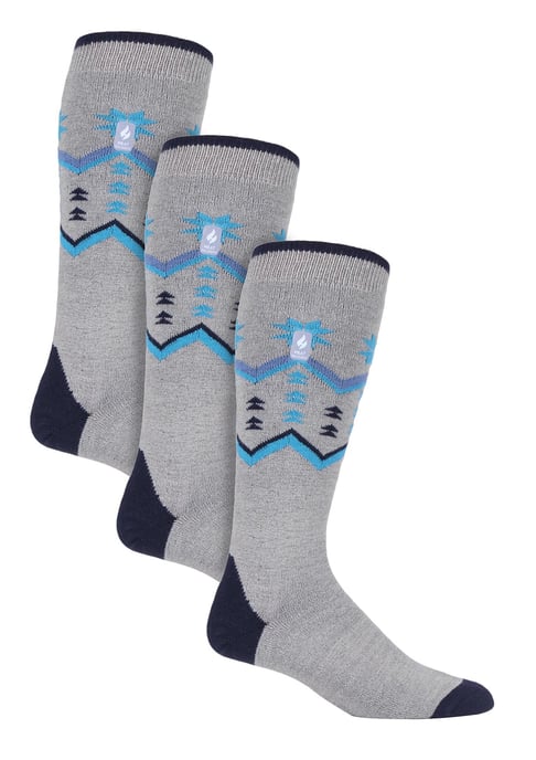 Heat Holders - 3 paar Ultra Lite skisokken voor heren - Grijze Fairisle - Image 1