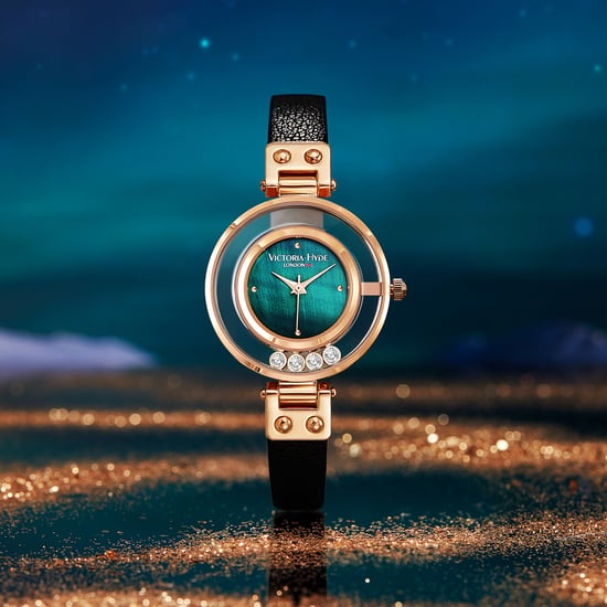 VICTORIA HYDE Dames Horloges Kleine Wijzerplaat Analoge Quartz Vrouw Horloges met Clear Crystal Elegante Gouden Horloge voor Vrouw, groen zwart - Image 2