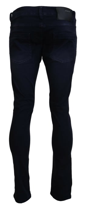 Acht Heren Blauwe Katoenen Aansluitende Slim Fit Casual Spijkerbroek - Image 3