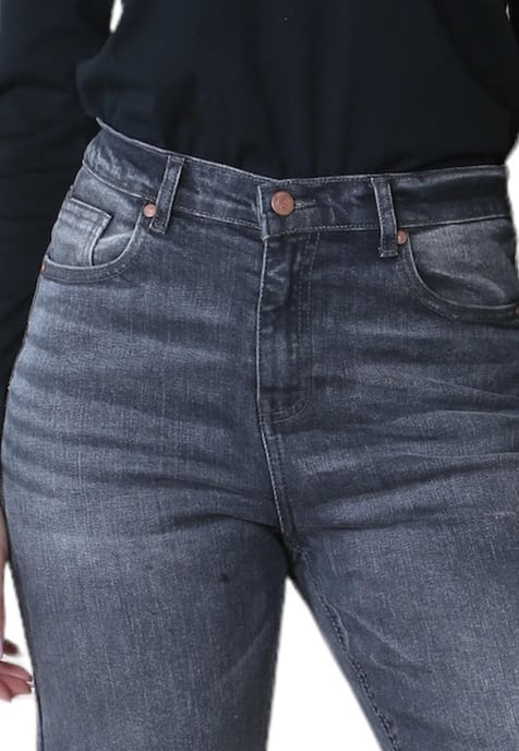 MYT Dames Wide Leg High Waisted Jeans in Zwart - Image 4