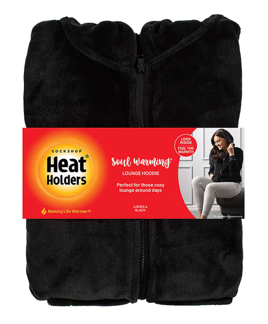 Heat Holders - Dames Soul Warming Zachte Fleece Lounge Hoodie - Zwart - Image 2