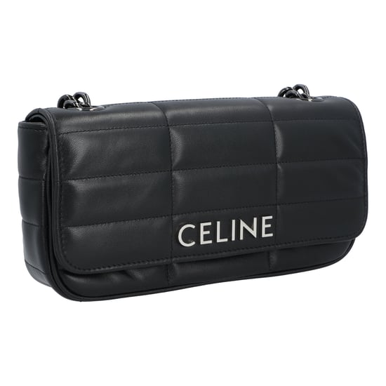 Celine Matelasse Chain Shoulder Bag Quilted Black