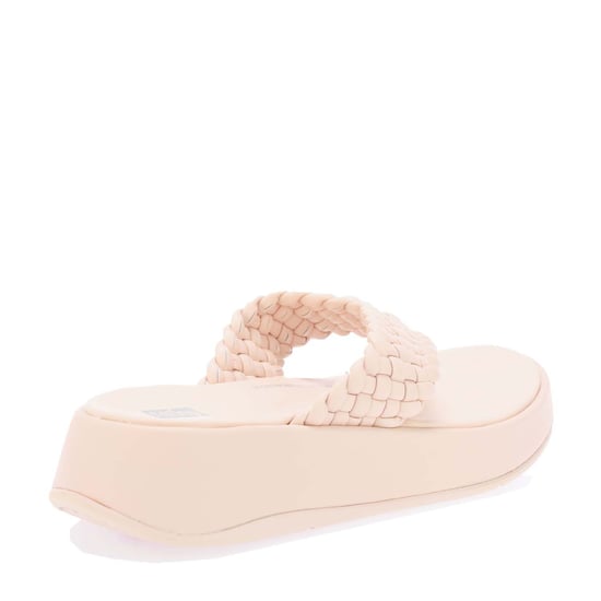 Dames Fit Flop F-Mode Leren Flatform Teen-Post Sandalen in Rose - Image 3