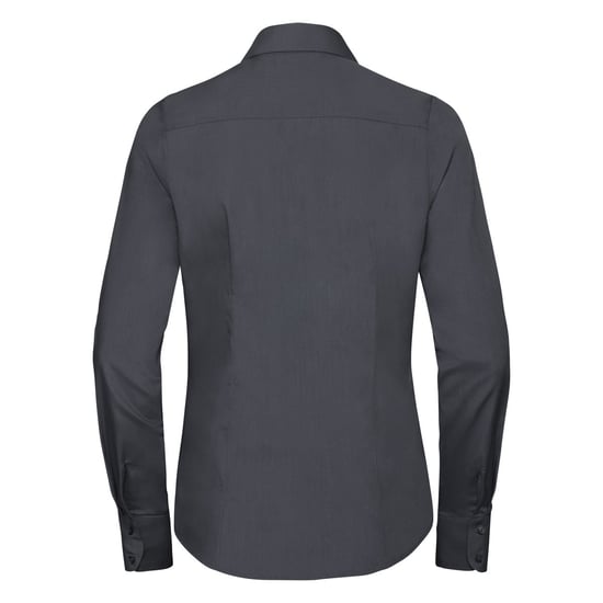 Russell Collection Dames/Dames Polycotton Slim Shirt met Lange Mouwen (Konvooi Grijs) - Image 2
