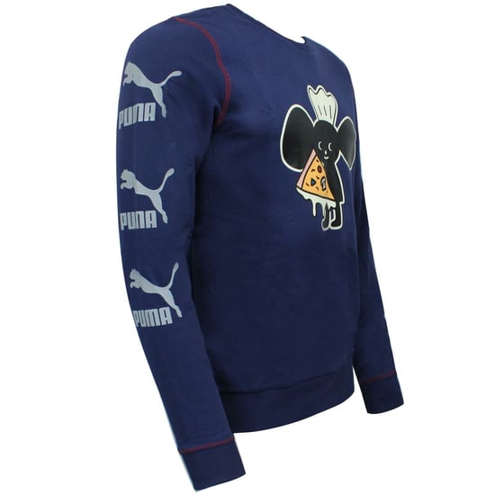 Puma x Tyakasha Mens Crew Sweatshirt Graphic Print Jumper Navy 578422 06