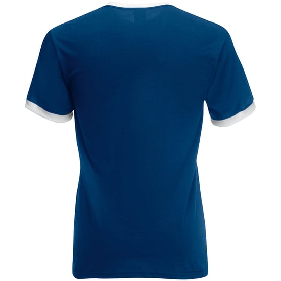 Fruit Of The Loom Heren Ringer T-shirt met korte mouwen (Marine/ Wit) - Image 2
