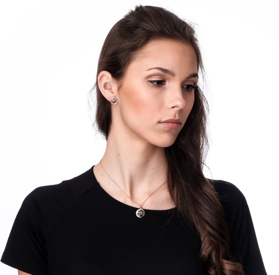 Orphelia 'Blair' Dames 925 Sterling Zilveren Set: Ketting-Hanger + Oorbellen - Roze SET-7089/1 - Image 4