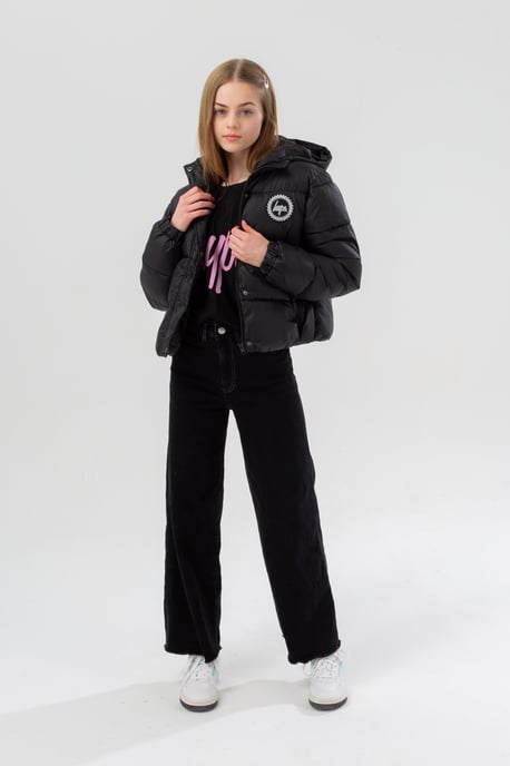 Hype Girls Black Cropped Padded Puffer Jacket