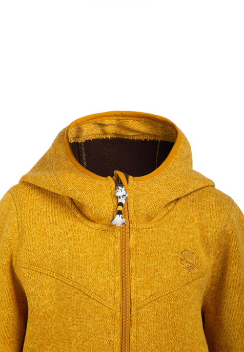 Schmuddelwedda Gebreide fleece jas jonge Mosterd Melange-280 - Image 3