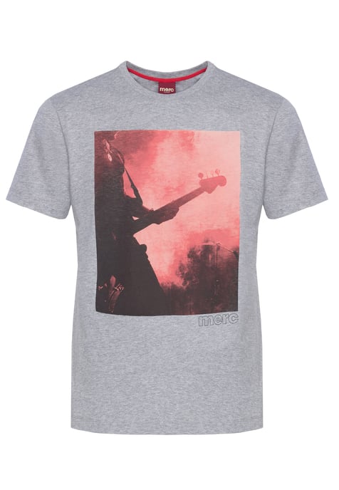 Porter Mens Cotton T-Shirt With Large Music Poster Print In Grey Marl