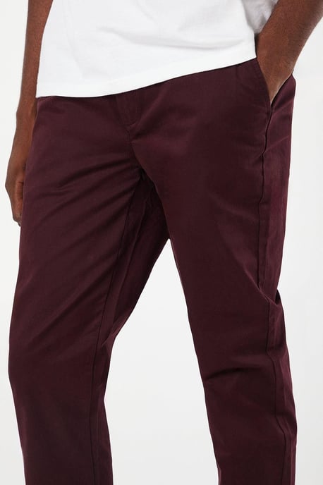 Burton Mens Slim Fit Chino Trousers Blue Cotton Blend Elastane All Seasons - Image 4