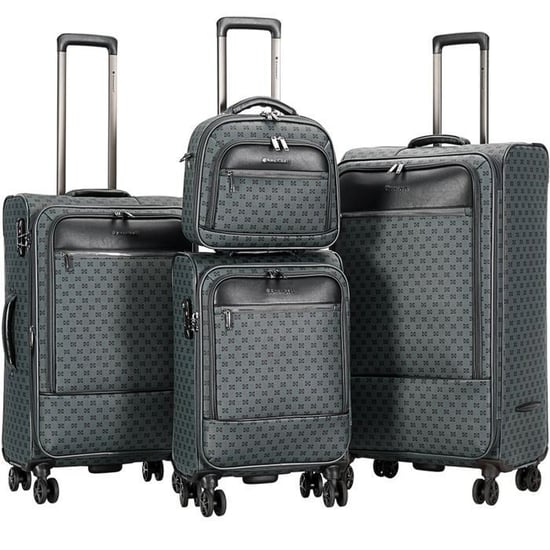 Gray extended travel pack, robust Softshell suitcase