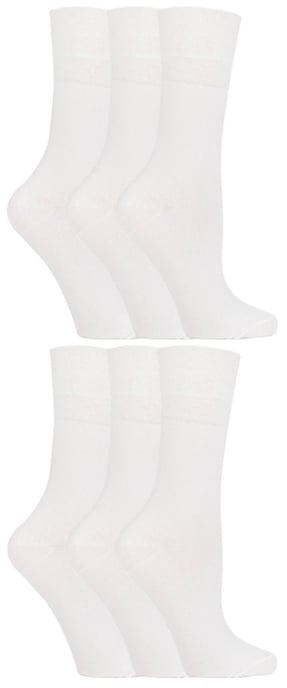 Gentle Grip - 6 paar diabetische damessokken - Wit - Image 1