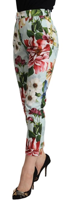 Bloemenprint Hoge Taille Aangepaste Cropped Broek - Image 2