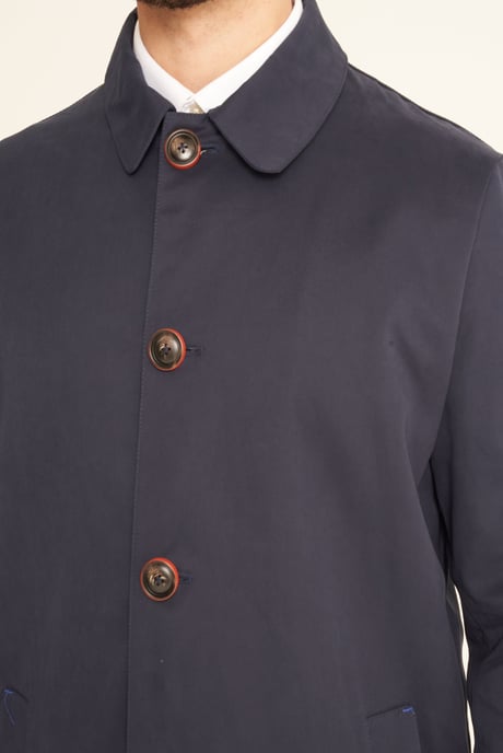 Harry Brown Men's Navy Blue Single Breasted Trench Coat