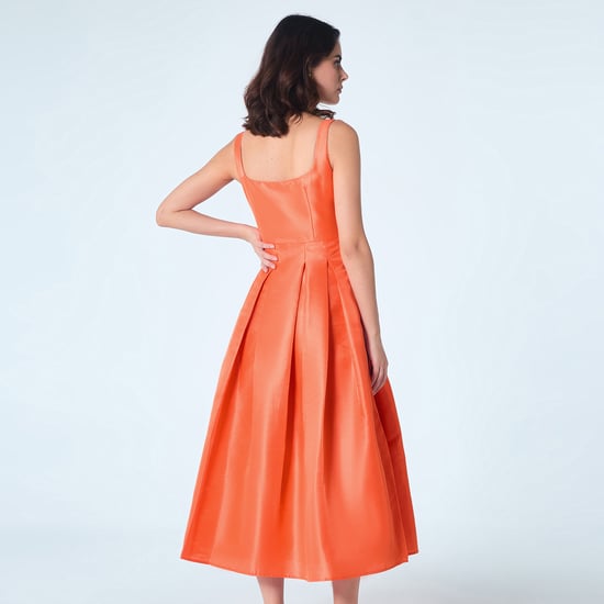 Fit-and-flare cocktailjurk van taft - Image 3
