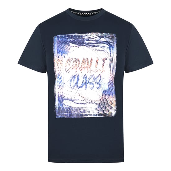 Cavalli Class Box Logo Donkerblauwe T-shirt - Image 1