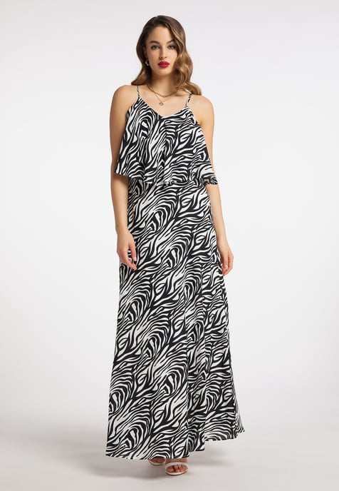 faina ladies maxi dress with zebra print nelice