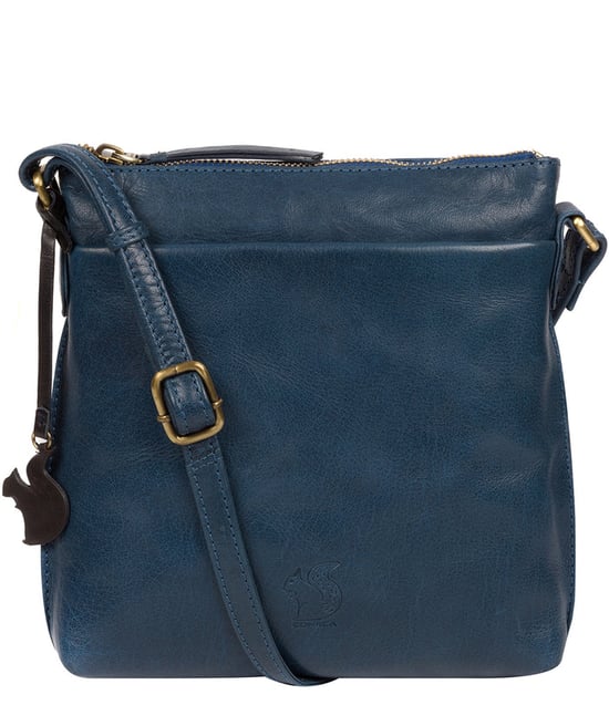 'Nikita' Snorkel Blue Leather Cross Body Bag