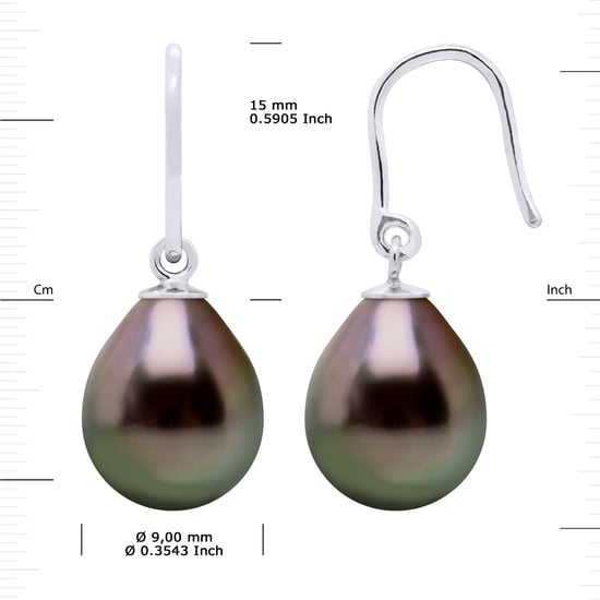 DIADEMA - Earrings - Silver and Real Tahitian Pearls
