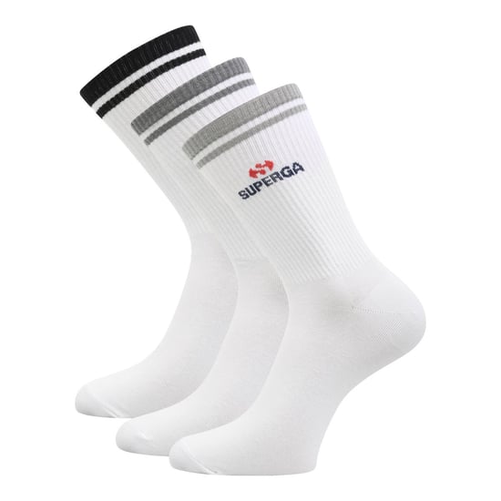 Superga Geribde gebreide sokken voor volwassenen (pak van 3) (Wit) - Image 1