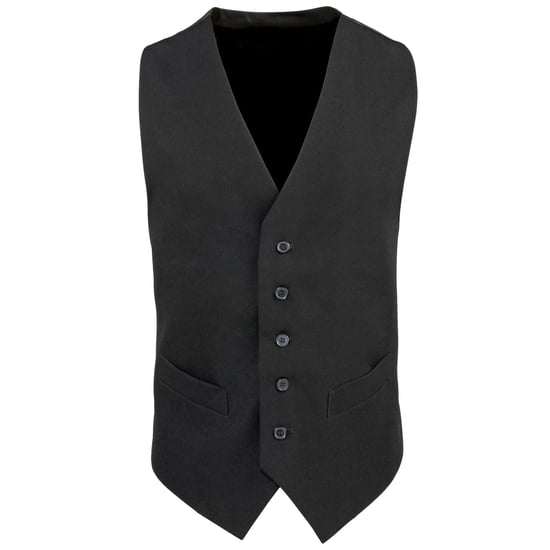 Premier Heren Gevoerde Polyester Taillejas / Catering / Bar Slijtage (Zwart) - Image 1