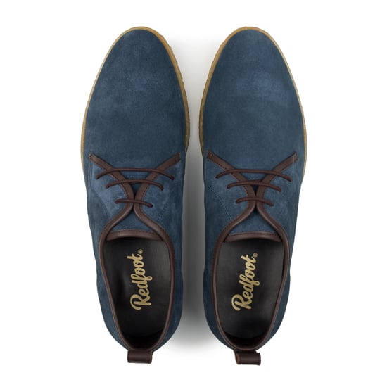 Redfoot Lewis Navy Suede Desert Shoe